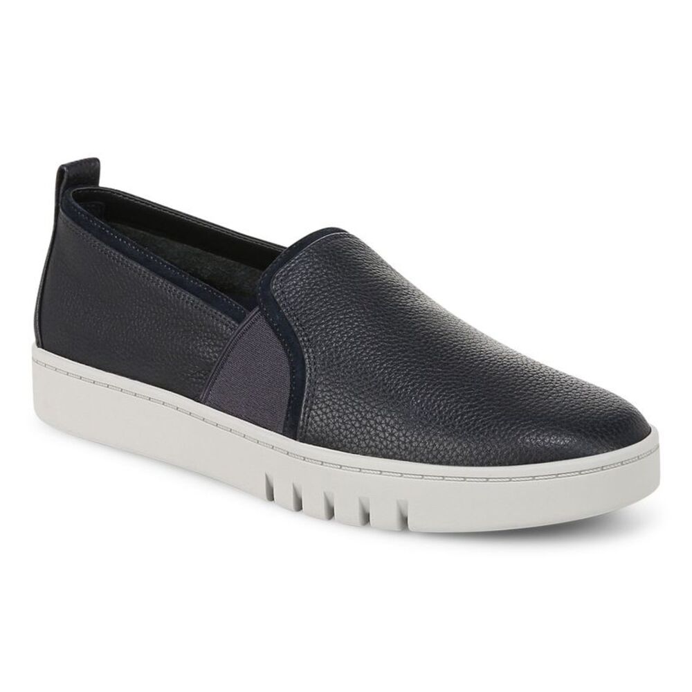 Vionic Women's Sz 6.5 Leather Vio Motion Slip-Ons- Cambria Blue